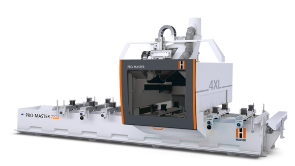 Il centro di lavoro CNC a 3 o 4 assi di HOLZHER esegue anche le lavorazioni più impegnative di legno massello e materiali speciali Centro di lavoro CNC a 3 o 4 assi per la lavorazione del legno: struttura massiccia, massima flessibilità